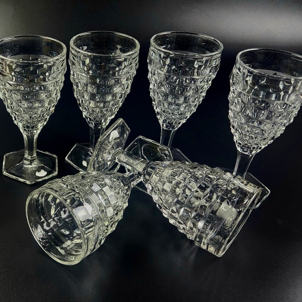 Vintage - Water/Wine Goblet American Clear (Stem 2056) by Fostoria - Set of 6